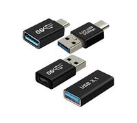 Adaptateur USB C plus USB Pack de 4 Adaptateurs OTG mâle femelle Noir