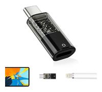 Adaptateur USB C pour Apple Pencil 1ère Génération, Connecteur de Charge USBC pour iPad 10 Génération, Adaptateur USB C vers Lightning, Adaptateur pour Chargement Appairage Bluetooth, Noir