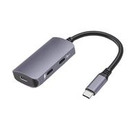 Adaptateur USB C pour Lunettes AR, Recharge Rapide PD 100W Transmission 4K 60Hz Double Port USB C, Compatible Steam Deck ROG Ally Smartphones Ordinateurs Portables Lunettes Realite