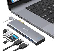 Adaptateur USB C pour MacBook Pro/Air M1 M2 2021 2020 2019 2018, hub MOKiN MacBook Pro avec 3 ports USB 3.0, lecteur de carte USB C vers SD/TF et port Thunderbolt 3 PD 100 W