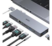 Adaptateur USB C pour MacBook Pro Air, Mac HDMI Ethernet, accessoires MacBook avec HDMI 4K, Thunderbolt 3, transfert de données 40 Gbps, Ethernet, USB 3.0, audio 3,5mm pour MacBook M3 M2 M1 2024 2023