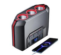 Adaptateur USB C pour voiture - Chargeur 12 V multiport avec écran LED, sortie rapide pour appareils mobiles | Charge en voiture pour smartphone, navigateur, électronique pendant g
