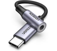 Ugreen 80154 câble de téléphone portable Noir, Gris USB C 3,5mm