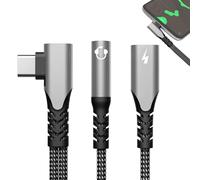 Adaptateur USB C Prise Casque, Casque et Chargeur | Adaptateur de Prise Casque 2 en 1 pour Casque USB C Filaire,Casque USB C Filaire, Plug and Play, Charge Rapide 60 W pour Voyage et Smartphone
