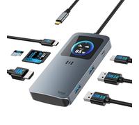 Adaptateur USB C, Selore Hub USB C HDMI 4K, Ports USB 3.0, Lecture de Carte SD/TF, Dock USB C 7-en-1 avec écran pour MacBook Pro, MacBook Air 2020 Huawei Matebook ChromeBook Pixel Tablette USB Type C