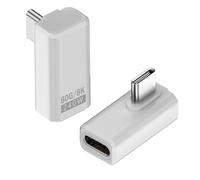 Adaptateur USB C,Type C 90Degree Adaptateur d'angle droit Soutien 80Gbps Transfert de données, Chargement 240W et Vidéo 8K,OTG compatible avec Thunderbolt 5/4/3, MacBook, Ordinateur portable (2pcs)