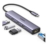 UGREEN Hub USB C Ethernet Gigabit RJ45 1000Mbps avec 3 Ports 5Gbps Compatible avec iPhone 16 Plus Pro Max 15 MacBook iPad Air 2024 Surface XPS Galaxy S25