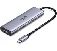 Adaptateur USB-C Ugreen CM511 vers 1x HDMI + 2x USB-A + 2x USB-C 100W (Argent)