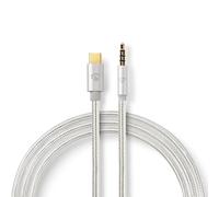 Adaptateur USB-C™ | USB 2.0 | USB-C™ mâle | 3.5 mm mâle | 1.00 m | Rond | Plaqué or | Tressé / Nylon | Aluminium | Boîte avec fenêtre couverte
