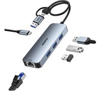 Adaptateur USB-C USB 3.0 vers Gigabit Ethernet, Hub USB 3.0 à 3 Ports avec RJ45 Compatible avec MacBook Pro/Air 2023, iPad Pro