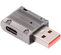 Adaptateur USB-C USB 3.1 Type C Femelle vers USB 3.0 Type A mâle, Angle Droit de 90 degrés, Type Mince, données 10 Gbit/s, Alimentation de Style Mecha Cyberpunk 120 W