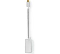 Adaptateur USB-C™ | USB 3.2 Gen 1 | USB-C™ mâle | DisplayPort femelle | 0,20 m | Rond | Plaqué or | Tressé / Nylon | Argent | Boîte en carton avec fenêtre couverte.
