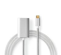 Adaptateur USB-C™ | USB 3.2 Gen 1 | USB-C™ mâle | HDMI™ femelle | 4K@60Hz | Alimentation électrique | 2,00 m | Rond | Plaqué or | Tressé / Nylon | Argent | Boîte avec fenêtre couverte