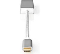Adaptateur USB-C™ | USB 3.2 Gen 1 | USB-C™ mâle | Mini DisplayPort femelle | 0,20 m | Rond | Plaqué or | Tressé / Nylon | Argent | Boîte en carton avec fenêtre couverte.
