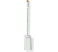 Adaptateur USB-C™ | USB 3.2 Gen 1 | USB-C™ mâle | Mini DisplayPort femelle | Alimentation électrique | 0,20 m | Rond | Plaqué or | Tressé / Nylon | Argent | Boîte avec fenêtre couverte.