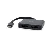 Adaptateur USB-C™ | USB 3.2 Génération 1 | USB-C™ Mâle | 2x Displayport femelle | 4K à 60 Hz | 0,20 m | Rond | Nickelé | PVC | Noir | Boîte