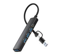 Adaptateur USB C + USB 5 ports pour clé USB C/USB 5 en 1 3 x USB 2.0 + 1 x USB 3.0 + 1 x adaptateur de type C pour ordinateurs portables, claviers, ordinateurs portables