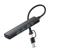 Adaptateur USB C + USB 5 ports pour clé USB C/USB 5 en 1 3 x USB 2.0 + 1 x USB 3.0 + 1 x adaptateur de type C pour claviers d'ordinateur portable