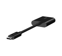 Adaptateur USB-C vers 2 USB-C Audio et Charge Power Delivery 60W Belkin Noir