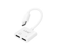 Adaptateur USB C vers 2x USB C Audio et Charge Rapide Power Delivery Blanc