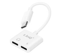 Adaptateur USB C vers 2x USB C Audio et Charge Rapide Power Delivery Blanc