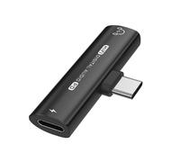 INF Adaptateur USB-C vers 3,5 mm pour Casque et Chargeur pour appareils avec Prise USB-C 5 cm 1 x Casque et Adaptateur de Charge (Noir)