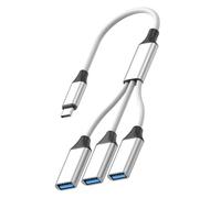 Adaptateur USB C vers 3 ports USB 2.0 - Câble tressé de transfert de données pour téléphone, tablette, ordinateur portable, chargement de plusieurs appareils