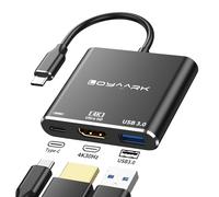 Adaptateur USB C vers 4KHD, convertisseur AV multi-ports de type C avec sortie HD 4K30HZ (1 port 4K HD, 1 port de charge intelligent Type-C PD 100 W et 1 port de transfert de données USB 3.0) pour