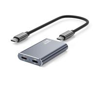 Adaptateur USB C vers AR pour lunettes Xreal/Viture/RayNeo AR pendant la charge pour Steam Deck, ROG Ally, Switch 2, DJI RC 2, iPhone 17 ou téléphones Android, compatible avec 8K 30Hz/4K 144Hz