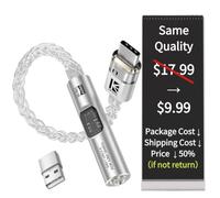 Adaptateur USB C vers audio 3,5 mm, CX31993 DAC & MAX97220, amplificateur de casque, dongle DAC HiFi 32 bits/384 kHz avec câble argenté 8 conducteurs pour iPhone 16/15, Samsung, iPad (1, argent, 001)