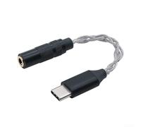 Adaptateur USB C vers audio de 3,5 mm avec puce 32 bits, convertisseur numérique vers analogique pour Android et iOS, son clair pour la musique et les appels, design portable, noir