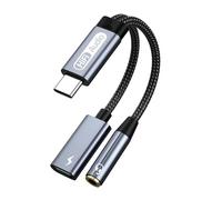 Adaptateur USB C vers Casque 3,5 mm et Chargeur, 2 en 1 USB C vers Prise 3,5 mm et Port de Charge USB C, Charge Rapide, Compatible avec Phone 15 Pro Max Plus, Samsung S21 S22 S23 S24 Ultra, Note 20