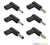 Adaptateur USB C vers DC 6 x 90 ° Angle USB C vers DC 5V Chargeur PD simulateur déclencheur Adaptateur de Charge Plug pour Ordinateur Portable, routeur, Prise de Chargeur d'alimentation Mobile