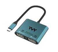 Adaptateur USB C vers double DisplayPort, connecteur double moniteur YMY 4K 60 Hz, répartiteur d'écran de type C vers DP pour 2 moniteurs, compatible avec MacBook Pro/Air, Pad, Surface, Dell, Galaxy