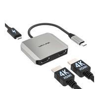 Adaptateur USB C vers double HDMI, adaptateur HDMI WAVLINK avec double HDMI, 100 W PD pour Mac, Windows, Dell XPS, HP, Lenovo, Thunderbolt 3/4 ordinateurs portables