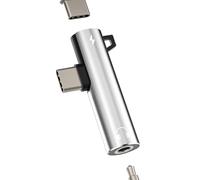 Adaptateur USB C vers Double Prise Casque 3,5 mm et Chargeur pour iPhone 16 15 Pro Max Compatible Compatible avec Samsung Galaxy S24 S23 Ultra câble Audio Aux Type C convertisseur pour iPad Android