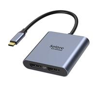 Adaptateur USB C vers Dual DP 4K @ 60Hz, type C Hub Thunderbolt 4 vers Displayport Converter pour LenovoYoga 920/Thinkpad T480, Dell XPS 13/15