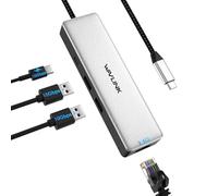 Adaptateur USB C vers Ethernet 2.5 Gbps, WAVLINK 2.5G Ethernet Adapter avec 2* USB-A&C 3.2, 100W PD, Compatible avec Les périphériques de Type C vers Le réseau pour MacBook/XPS etc