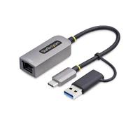 Adaptateur USB-C vers Ethernet avec Dongle USB-A, 10/100/1000Mbps, Adaptateur Réseau USB 3.0 vers Gi