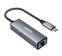 Adaptateur USB-C vers Ethernet - BENFEI - 000362grey - Gigabit 1 Gbit/s - PD 100 W - Nylon tressé aluminium