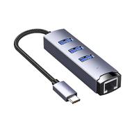 Adaptateur USB C vers Ethernet Hub USB 3.0 RJ45 1000 Mbps Port Ethernet Large compatibilité pour une connexion Internet transparente