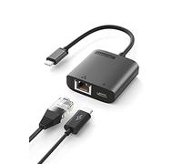 Adaptateur USB-C vers Gigabit Ethernet de Charge, Lemorele Adaptateur Thunderbolt 3 USB C vers RJ45 Réseau LAN Ethernet Gigabit de Charge PD Compatible avec MacBook Pro/Air, iPad Pro/Air, Smartphones