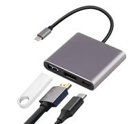 Adaptateur USB C vers HDM 4K, PD 100W Charge 3 en 1 Adaptateur Type C avec HDM, Multiport Adapter HDM Kabel für TV Adapter Compatible avec Dell MacBook iPhone 16/15 iPad Chromebook