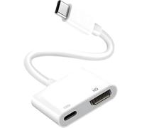 Adaptateur USB C vers HDMI 4K, 2 en 1 de Type C, avec Port PD 100 W, Compatible avec iPhone 16/15/iPad Pro, Samsung Galaxy S24 S23 S22 S21 S20/Tablette/Ordinateur Portable/TV/Moniteur
