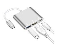 Adaptateur USB C vers HDMI 4K 3 en 1, convertisseur USB C avec Port USB 3.0 et Port Type C PD Compatible avec MacBook et Autres Ordinateurs Portables