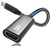 Adaptateur USB C vers HDMI 4K, Adaptateur Type-C vers HDMI (Compatible Thunderbolt 3), Sortie Audio Vidéo pour iPhone 16/15 Pro/Max, MacBook Pro/Air, Surface Pro, Pixelbook, Samsung Galaxy S10 S9+
