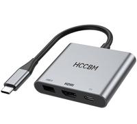 Adaptateur USB C vers HDMI, adaptateur 3 en 1 USB C avec sortie HDMI 4K, PD 100 W et USB 3.0, convertisseur AV numérique multi-ports pour MacBook Pro/Air, ordinateur portable, iPad, iPhone