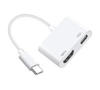 Adaptateur USB C vers HDMI, Adaptateur Type C vers HDMI 4K, PD Charge 100W, 2 en1 USB C hdmi AV Numérique Adaptateur Compatible avec i-Phone 16/15/iPad/Tablet/TV/Projecteur/Moniteur