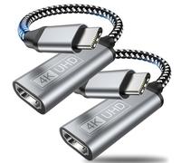 Adaptateur USB C vers HDMI - Adaptateur Type C vers HDMI 4K ( Thunderbolt 3 Compatible), Sortie Audio Vidéo pour iPhone 16/15 Pro/Max, MacBook Pro/Air, Pixelbook, iPad Pro, Galaxy S10 S9+ (Gris 2PCS)