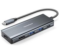 Adaptateur USB C vers HDMI, double moniteur, concentrateur DockteckExpand 5 en 1 avec 2 HDMI 4K, 2 USB 3.0, PD 100 W de charge, adaptateur USB C vers multiport pour Dell, HP, MacBook et appareils de